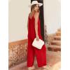 image:imageANRABESS Women Jumpsuits 2026 Casual Sleeveless Spaghetti Strap Boho Wide Leg Rompers Summer Outfits Beach Vacation ClothesRed