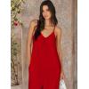 image:imageANRABESS Women Jumpsuits 2026 Casual Sleeveless Spaghetti Strap Boho Wide Leg Rompers Summer Outfits Beach Vacation ClothesRed
