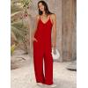 image:imageANRABESS Women Jumpsuits 2026 Casual Sleeveless Spaghetti Strap Boho Wide Leg Rompers Summer Outfits Beach Vacation ClothesRed