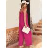 image:imageANRABESS Women Jumpsuits 2026 Casual Sleeveless Spaghetti Strap Boho Wide Leg Rompers Summer Outfits Beach Vacation ClothesRose