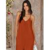 image:imageANRABESS Women Jumpsuits 2026 Casual Sleeveless Spaghetti Strap Boho Wide Leg Rompers Summer Outfits Beach Vacation ClothesRust