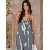 image:imageANRABESS Women Jumpsuits 2026 Casual Sleeveless Spaghetti Strap Boho Wide Leg Rompers Summer Outfits Beach Vacation ClothesTie Dye Grey