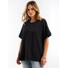 image:imageANRABESS Women Oversized Waffle Knit TShirts Summer Casual Short Sleeve Tunic Tops Side Spilt Tee Shirts 2026 Trendy ClothesBlack