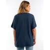 image:imageANRABESS Women Oversized Waffle Knit TShirts Summer Casual Short Sleeve Tunic Tops Side Spilt Tee Shirts 2026 Trendy ClothesBlue