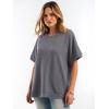 image:imageANRABESS Women Oversized Waffle Knit TShirts Summer Casual Short Sleeve Tunic Tops Side Spilt Tee Shirts 2026 Trendy ClothesGrey