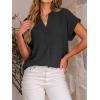 image:imageANRABESS Women Short Sleeve Henley Top V Neck Dressy Business Casual Work Blouses Summer Shirts 2026 Vacation Fashion ClothesBlack