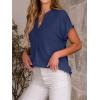 image:imageANRABESS Women Short Sleeve Henley Top V Neck Dressy Business Casual Work Blouses Summer Shirts 2026 Vacation Fashion ClothesDeep Blue