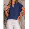 image:imageANRABESS Women Short Sleeve Henley Top V Neck Dressy Business Casual Work Blouses Summer Shirts 2026 Vacation Fashion ClothesDeep Blue