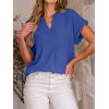 image:imageANRABESS Women Short Sleeve Henley Top V Neck Dressy Business Casual Work Blouses Summer Shirts 2026 Vacation Fashion ClothesRoyal Blue