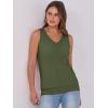 image:imageANRABESS Women Tank Tops Summer V Neck Sleeveless Casual Loose Fit Cute Cami Basic T Shirts Solid Tees 2026 Trendy OutfitsArmy Green
