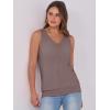 image:imageANRABESS Women Tank Tops Summer V Neck Sleeveless Casual Loose Fit Cute Cami Basic T Shirts Solid Tees 2026 Trendy OutfitsBrown