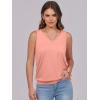 image:imageANRABESS Women Tank Tops Summer V Neck Sleeveless Casual Loose Fit Cute Cami Basic T Shirts Solid Tees 2026 Trendy OutfitsCoral