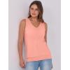 image:imageANRABESS Women Tank Tops Summer V Neck Sleeveless Casual Loose Fit Cute Cami Basic T Shirts Solid Tees 2026 Trendy OutfitsCoral