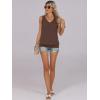 image:imageANRABESS Women Tank Tops Summer V Neck Sleeveless Casual Loose Fit Cute Cami Basic T Shirts Solid Tees 2026 Trendy OutfitsDark Brown