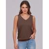 image:imageANRABESS Women Tank Tops Summer V Neck Sleeveless Casual Loose Fit Cute Cami Basic T Shirts Solid Tees 2026 Trendy OutfitsDark Brown