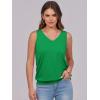 image:imageANRABESS Women Tank Tops Summer V Neck Sleeveless Casual Loose Fit Cute Cami Basic T Shirts Solid Tees 2026 Trendy OutfitsGreen