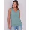 image:imageANRABESS Women Tank Tops Summer V Neck Sleeveless Casual Loose Fit Cute Cami Basic T Shirts Solid Tees 2026 Trendy OutfitsGreen Blue