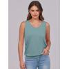 image:imageANRABESS Women Tank Tops Summer V Neck Sleeveless Casual Loose Fit Cute Cami Basic T Shirts Solid Tees 2026 Trendy OutfitsGreen Blue