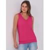 image:imageANRABESS Women Tank Tops Summer V Neck Sleeveless Casual Loose Fit Cute Cami Basic T Shirts Solid Tees 2026 Trendy OutfitsHot Pink
