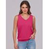 image:imageANRABESS Women Tank Tops Summer V Neck Sleeveless Casual Loose Fit Cute Cami Basic T Shirts Solid Tees 2026 Trendy OutfitsHot Pink