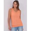 image:imageANRABESS Women Tank Tops Summer V Neck Sleeveless Casual Loose Fit Cute Cami Basic T Shirts Solid Tees 2026 Trendy OutfitsOrange