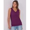 image:imageANRABESS Women Tank Tops Summer V Neck Sleeveless Casual Loose Fit Cute Cami Basic T Shirts Solid Tees 2026 Trendy OutfitsPurple