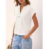 image:imageANRABESS Women Tops Short Sleeve V Neck Eyelet Shirts Dressy Casual Blouses 2026 Summer Tee TShirts Vacation OutfitsOffwhite