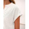 image:imageANRABESS Women Tops Short Sleeve V Neck Eyelet Shirts Dressy Casual Blouses 2026 Summer Tee TShirts Vacation OutfitsOffwhite