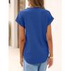 image:imageANRABESS Women Tops Short Sleeve V Neck Eyelet Shirts Dressy Casual Blouses 2026 Summer Tee TShirts Vacation OutfitsRoyal Blue