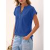 image:imageANRABESS Women Tops Short Sleeve V Neck Eyelet Shirts Dressy Casual Blouses 2026 Summer Tee TShirts Vacation OutfitsRoyal Blue