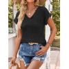 image:imageANRABESS Women Tops Summer Sweaters Short Sleeve V Neck Shirts 2026 Spring Fashion Dressy Casual Business Tunic BlousesBlack