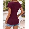 image:imageANRABESS Women Tops Summer Sweaters Short Sleeve V Neck Shirts 2026 Spring Fashion Dressy Casual Business Tunic BlousesBurgundy