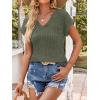 image:imageANRABESS Women Tops Summer Sweaters Short Sleeve V Neck Shirts 2026 Spring Fashion Dressy Casual Business Tunic BlousesDeep Green