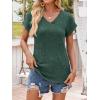 image:imageANRABESS Women Tops Summer Sweaters Short Sleeve V Neck Shirts 2026 Spring Fashion Dressy Casual Business Tunic BlousesGreen
