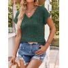 image:imageANRABESS Women Tops Summer Sweaters Short Sleeve V Neck Shirts 2026 Spring Fashion Dressy Casual Business Tunic BlousesGreen