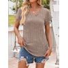 image:imageANRABESS Women Tops Summer Sweaters Short Sleeve V Neck Shirts 2026 Spring Fashion Dressy Casual Business Tunic BlousesKhaki