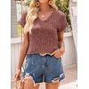 image:imageANRABESS Women Tops Summer Sweaters Short Sleeve V Neck Shirts 2026 Spring Fashion Dressy Casual Business Tunic BlousesRust