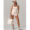 image:imageANRABESS Women Workout Sets Build in Bra 2 Piece Outfits Tank Tops Tummy Control Shorts Yoga Gym Active Wear Clothing SetBeige