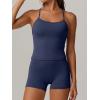 image:imageANRABESS Women Workout Sets Build in Bra 2 Piece Outfits Tank Tops Tummy Control Shorts Yoga Gym Active Wear Clothing SetDark Blue