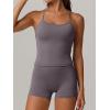 image:imageANRABESS Women Workout Sets Build in Bra 2 Piece Outfits Tank Tops Tummy Control Shorts Yoga Gym Active Wear Clothing SetDark Grey