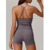 image:imageANRABESS Women Workout Sets Build in Bra 2 Piece Outfits Tank Tops Tummy Control Shorts Yoga Gym Active Wear Clothing SetDark Grey