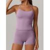 image:imageANRABESS Women Workout Sets Build in Bra 2 Piece Outfits Tank Tops Tummy Control Shorts Yoga Gym Active Wear Clothing SetGrey Purple