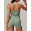 image:imageANRABESS Women Workout Sets Build in Bra 2 Piece Outfits Tank Tops Tummy Control Shorts Yoga Gym Active Wear Clothing SetLight Green