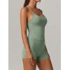 image:imageANRABESS Women Workout Sets Build in Bra 2 Piece Outfits Tank Tops Tummy Control Shorts Yoga Gym Active Wear Clothing SetLight Green