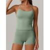image:imageANRABESS Women Workout Sets Build in Bra 2 Piece Outfits Tank Tops Tummy Control Shorts Yoga Gym Active Wear Clothing SetLight Green