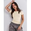 image:imageANRABESS Womens 3 Pack Short Sleeve Shirts 2026 Crop Tops Tight Fitted Basic Tees Workout T Shirts Y2k Clothes Summer OutfitBlackwhiteapricot
