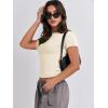 image:imageANRABESS Womens 3 Pack Short Sleeve Shirts 2026 Crop Tops Tight Fitted Basic Tees Workout T Shirts Y2k Clothes Summer OutfitBlackwhiteapricot