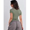 image:imageANRABESS Womens 3 Pack Short Sleeve Shirts 2026 Crop Tops Tight Fitted Basic Tees Workout T Shirts Y2k Clothes Summer OutfitBlackwhitearmy Green
