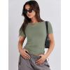 image:imageANRABESS Womens 3 Pack Short Sleeve Shirts 2026 Crop Tops Tight Fitted Basic Tees Workout T Shirts Y2k Clothes Summer OutfitBlackwhitearmy Green