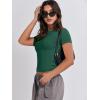 image:imageANRABESS Womens 3 Pack Short Sleeve Shirts 2026 Crop Tops Tight Fitted Basic Tees Workout T Shirts Y2k Clothes Summer OutfitBlackwhitedeep Green